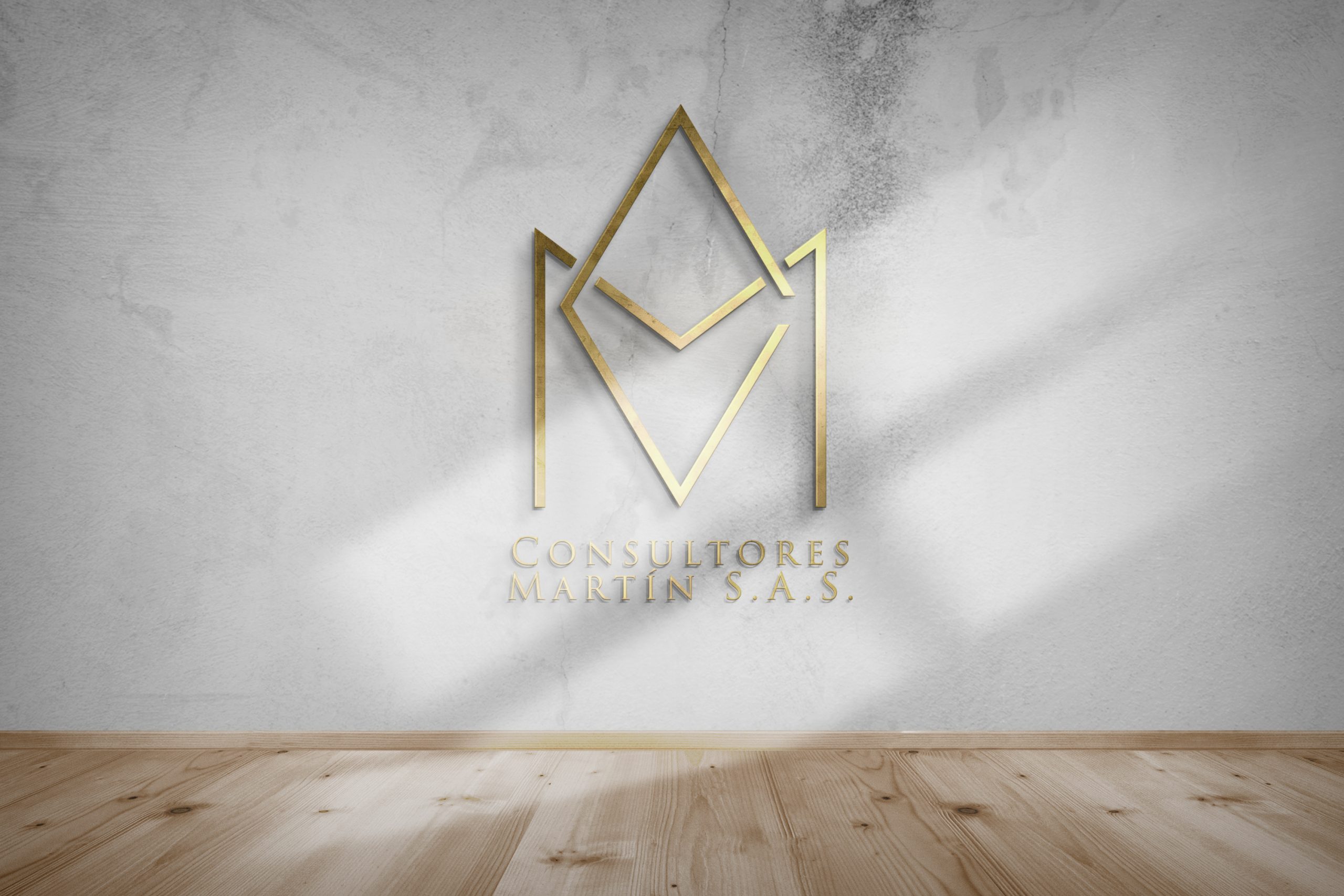 metallic_golden_logo_on_wall_mockup copia